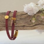 Korkarmband „Glasblatt-Rosenholz“